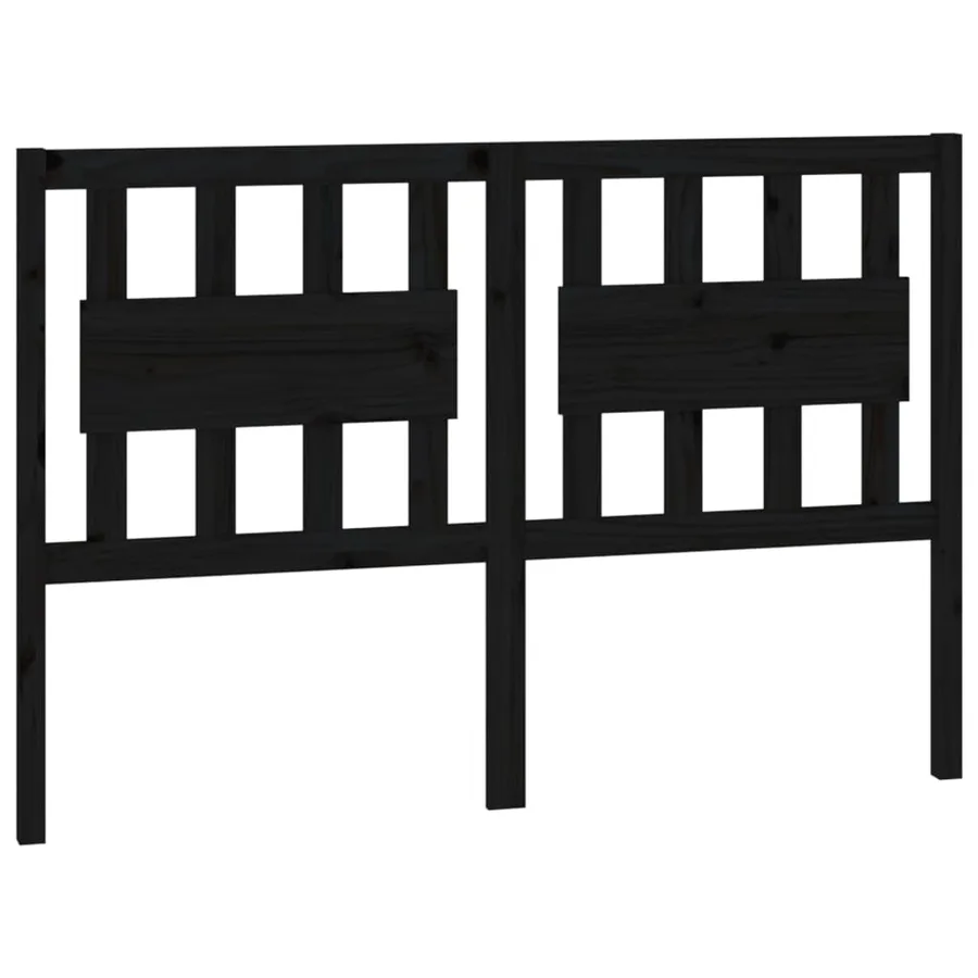 Tête de lit Noir 125,5x4x100 cm Bois massif de pin - 2