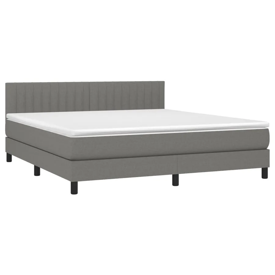 Sommier à lattes de lit et matelas et LED Gris foncé 180x200 cm - 3