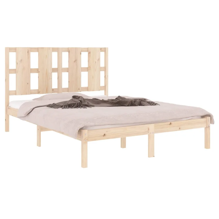 Cadre de lit sans matelas 135x190 cm bois massif - 3