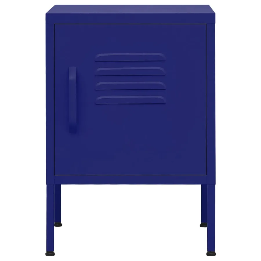 Table de chevet Bleu marine 35x35x51 cm Acier - 3