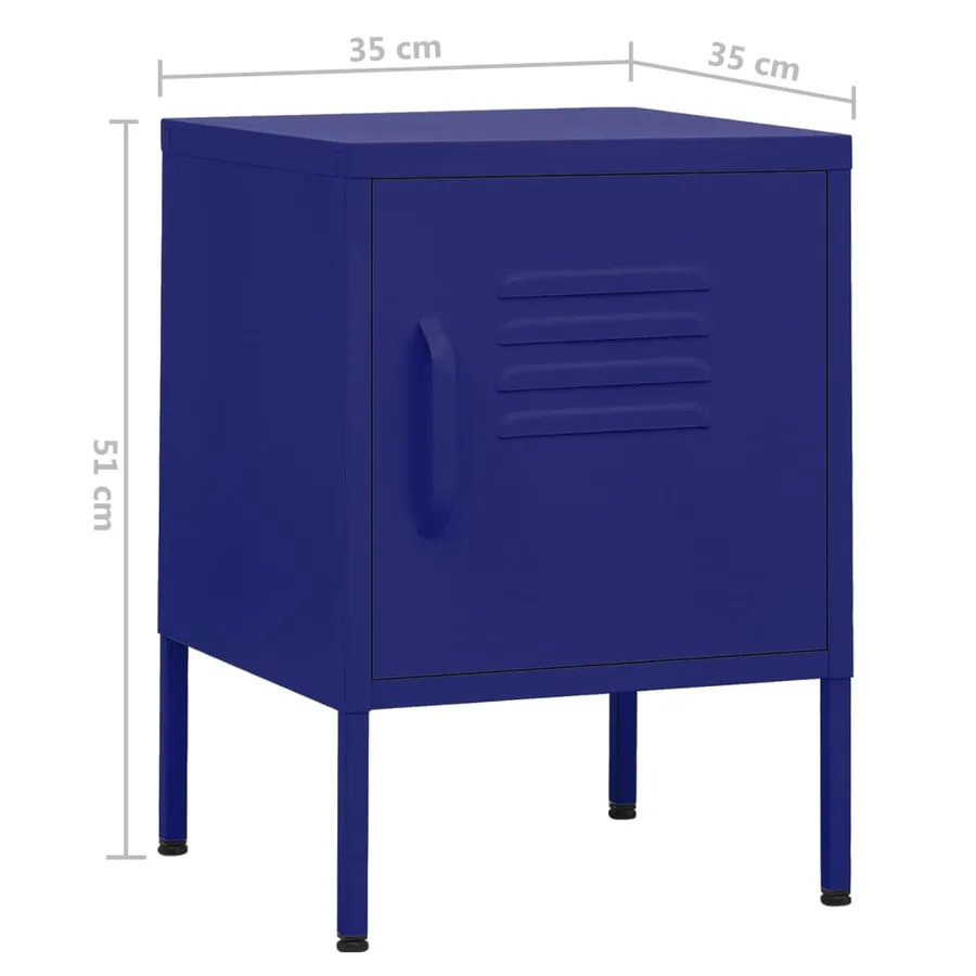 Table de chevet Bleu marine 35x35x51 cm Acier - 9