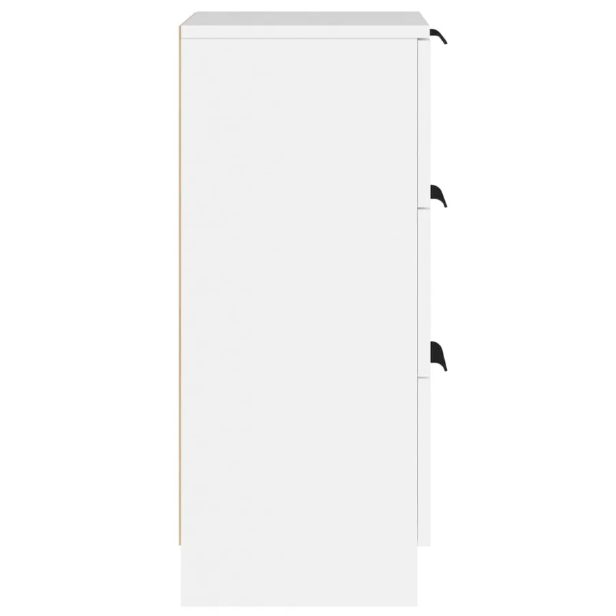 Buffets 2 pcs blanc 30x30x70 cm bois d'ingénierie - 6