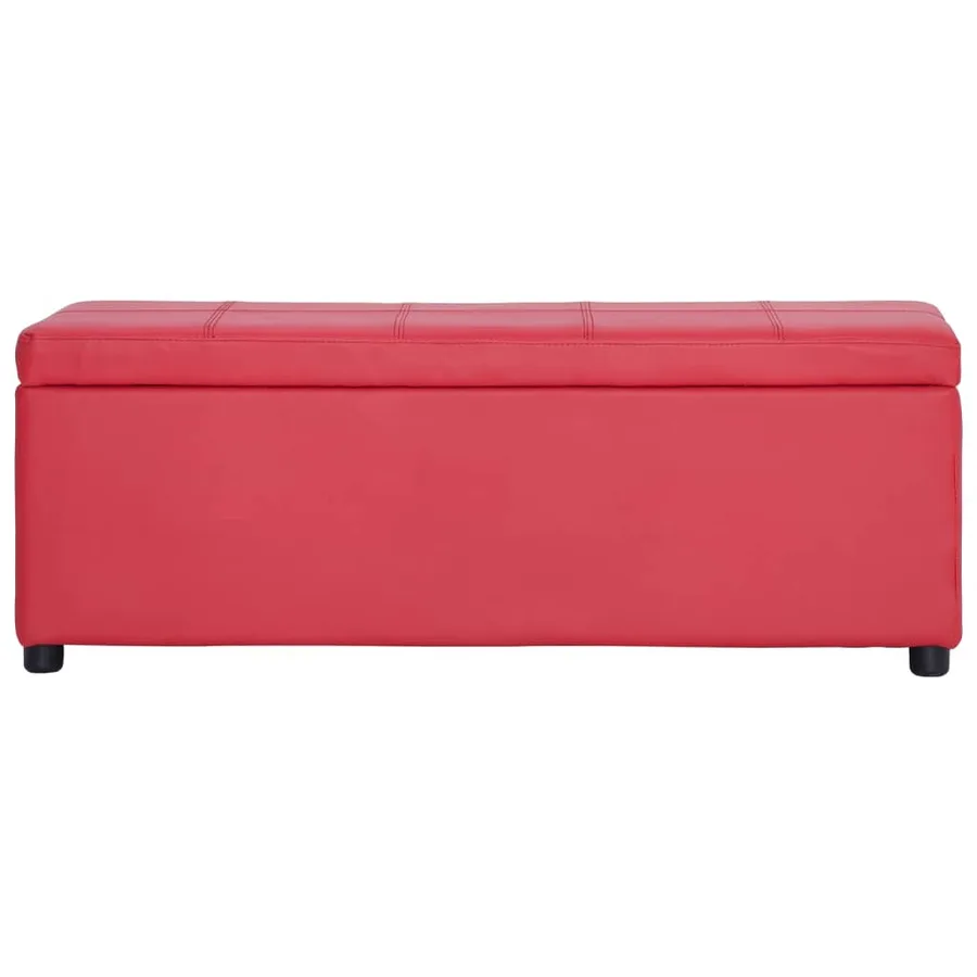 Banc avec compartiment de rangement 116 cm Rouge Similicuir - 2