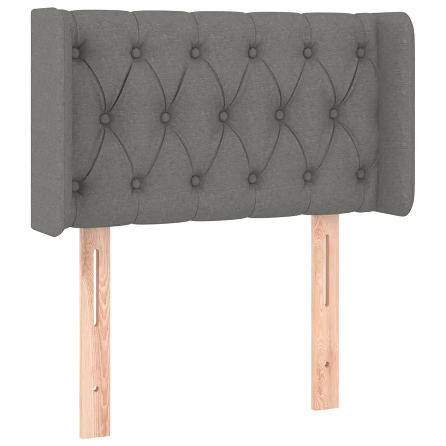 Tête de lit avec oreilles Gris foncé 83x16x78/88 cm Tissu - 2