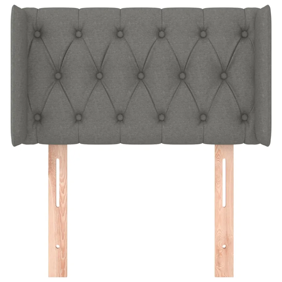 Tête de lit avec oreilles Gris foncé 83x16x78/88 cm Tissu - 3