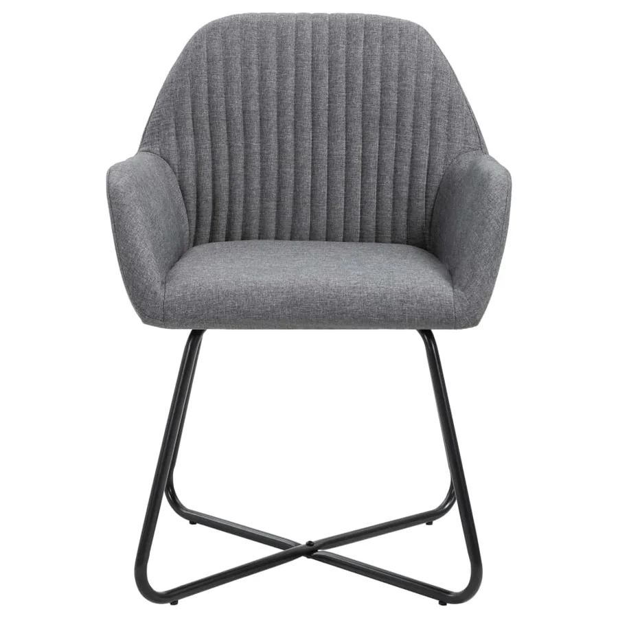 Chaises à manger lot de 4 gris foncé tissu - 3