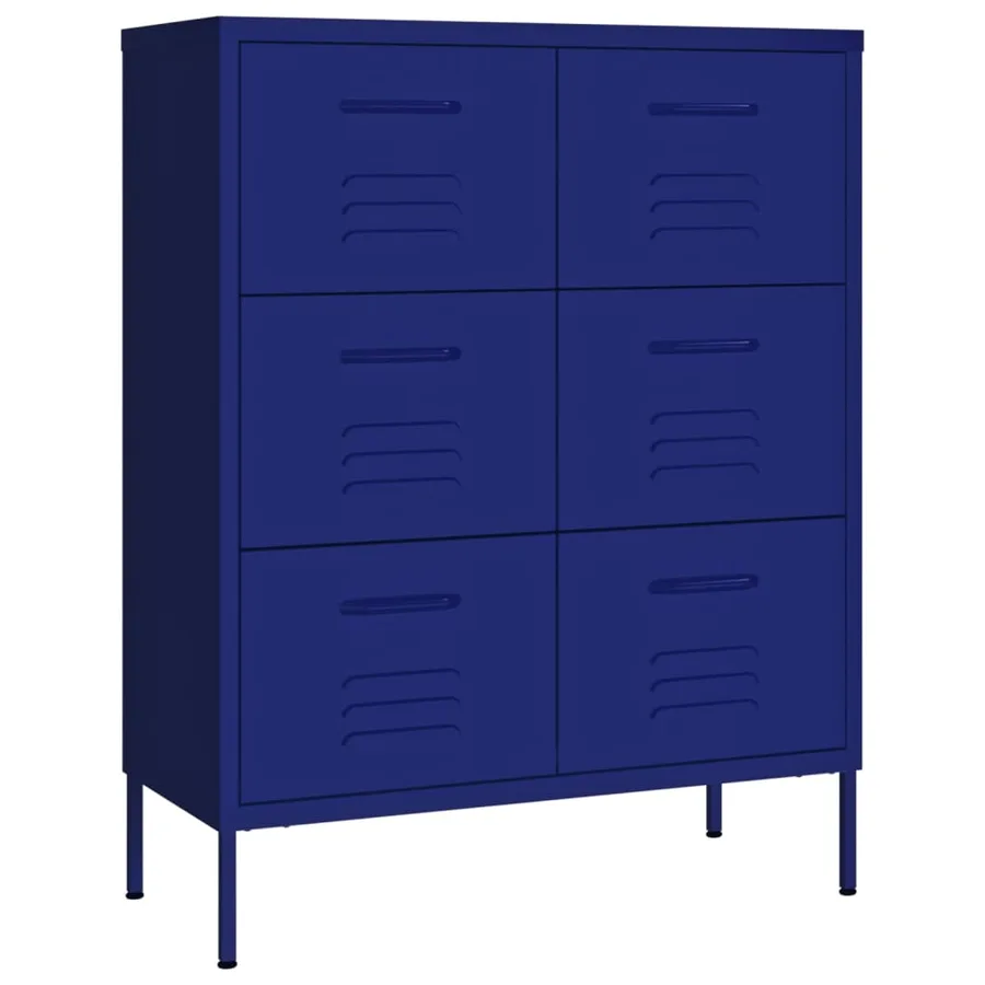 Armoire à tiroirs Bleu marine 80x35x101,5 cm Acier - 2