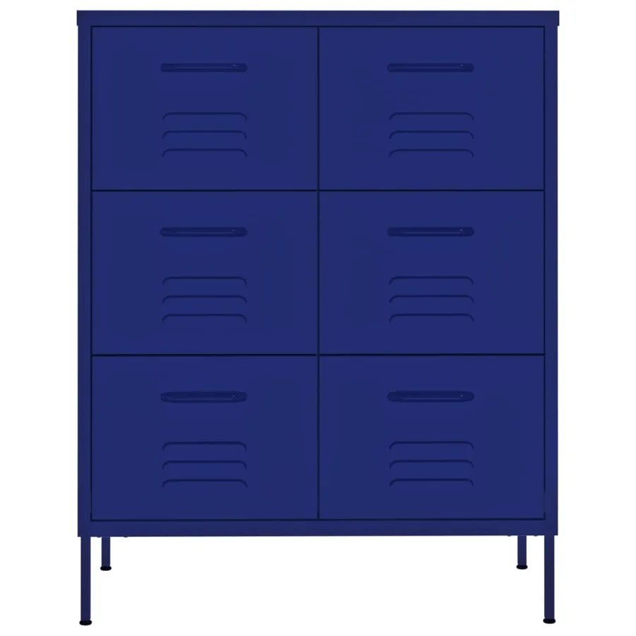 Armoire à tiroirs Bleu marine 80x35x101,5 cm Acier - 3