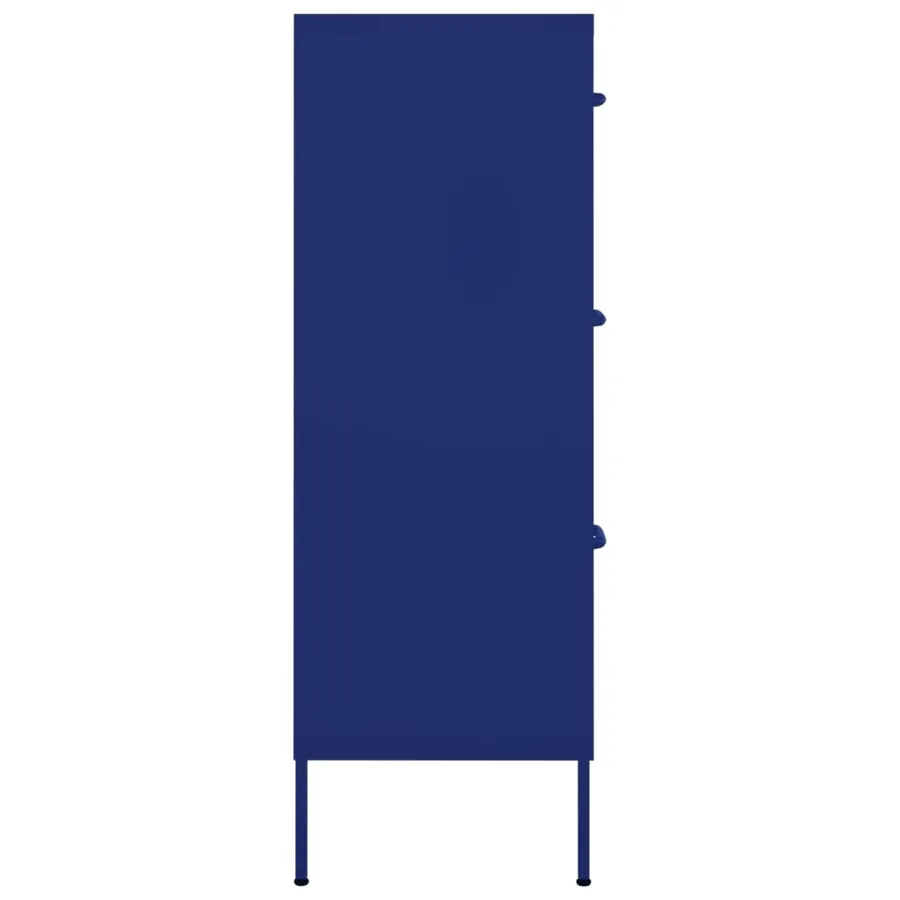 Armoire à tiroirs Bleu marine 80x35x101,5 cm Acier - 4
