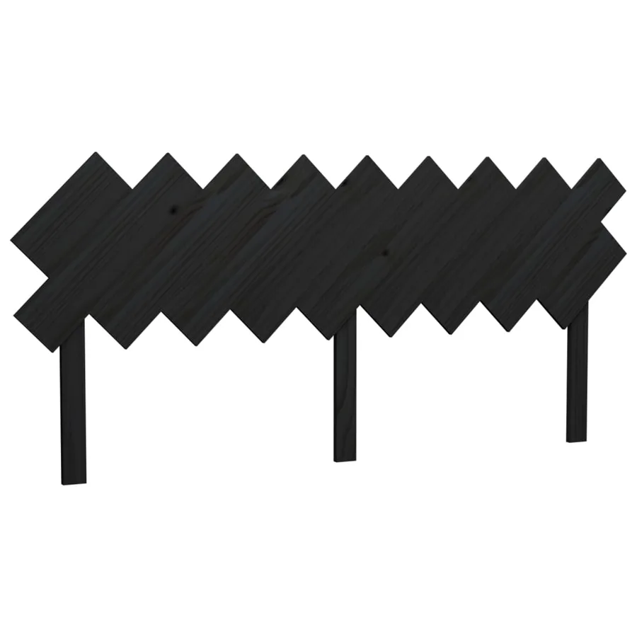 Tête de lit Noir 178x3x80,5 cm Bois massif de pin - 2