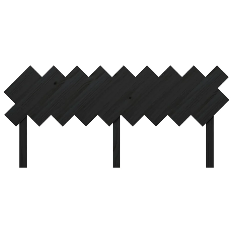 Tête de lit Noir 178x3x80,5 cm Bois massif de pin - 4
