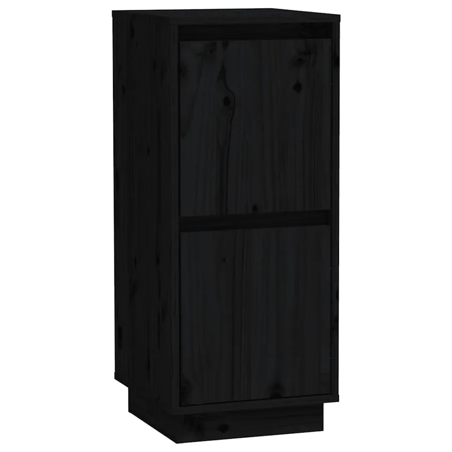 Buffets 2 pcs Noir 31,5x34x75 cm Bois massif de pin - 4