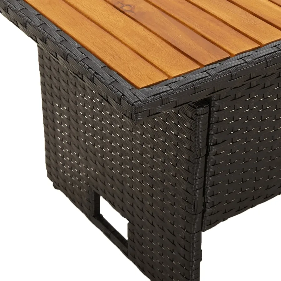 Salon de jardin 3 pcs avec coussins Noir Résine tressée - 12