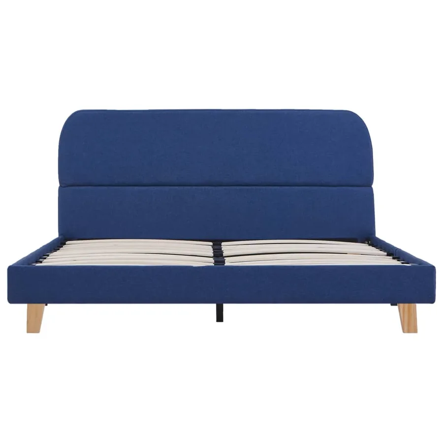 Cadre de lit sans matelas bleu tissu 140x200 cm - 3