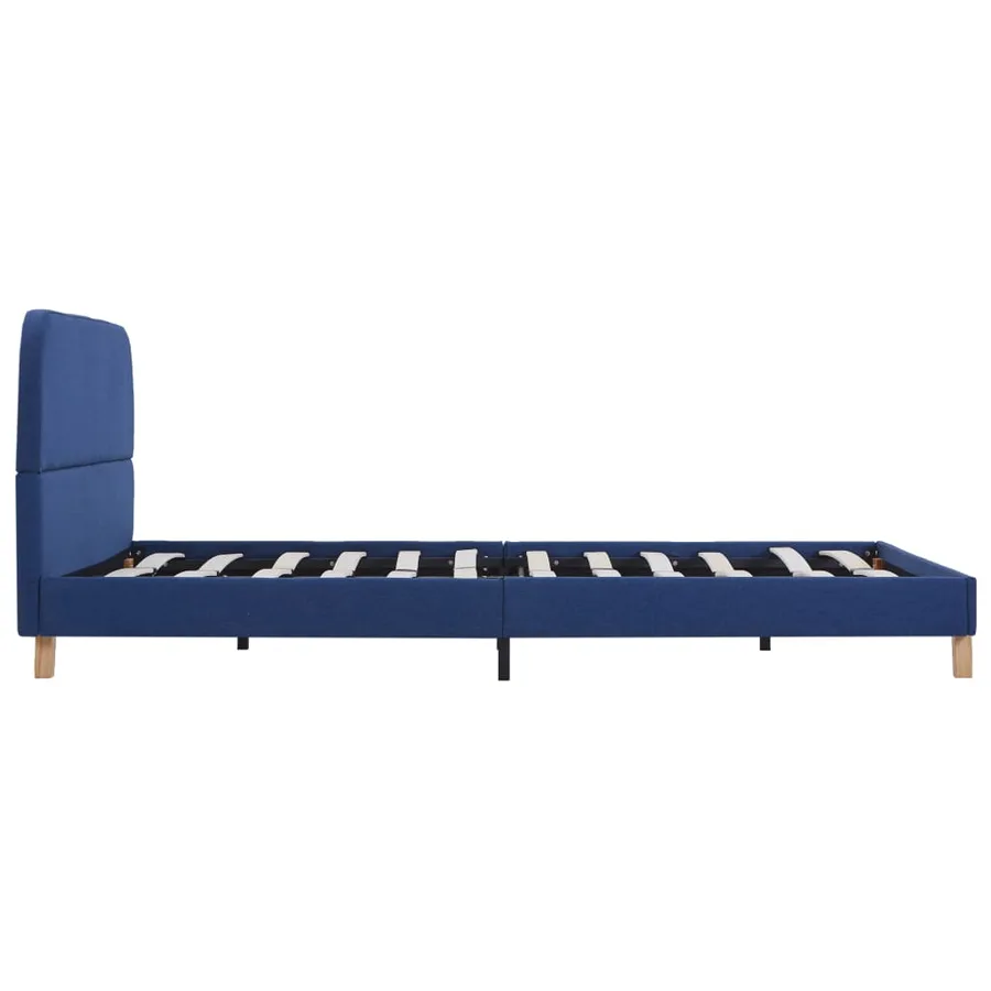 Cadre de lit sans matelas bleu tissu 140x200 cm - 4