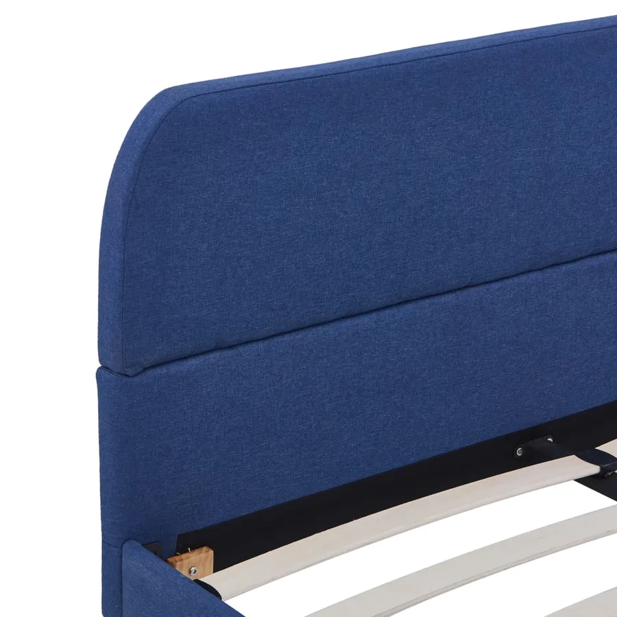 Cadre de lit sans matelas bleu tissu 140x200 cm - 5