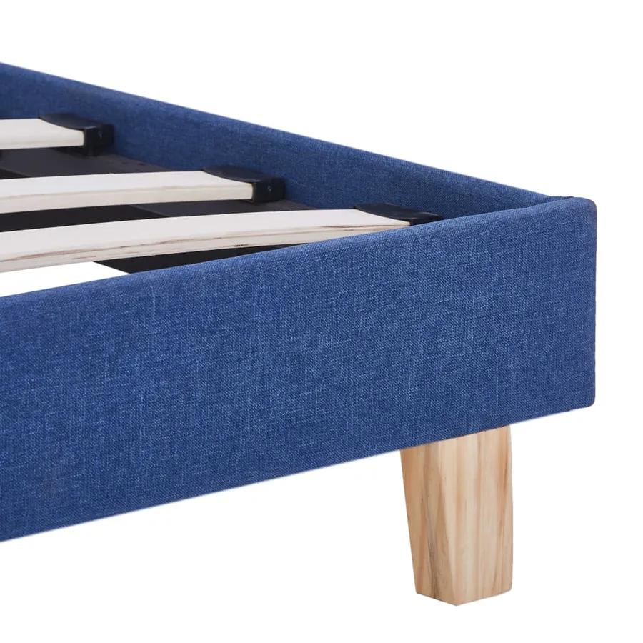 Cadre de lit sans matelas bleu tissu 140x200 cm - 6