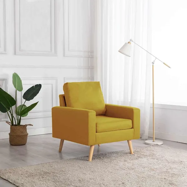 Fauteuil jaune tissu