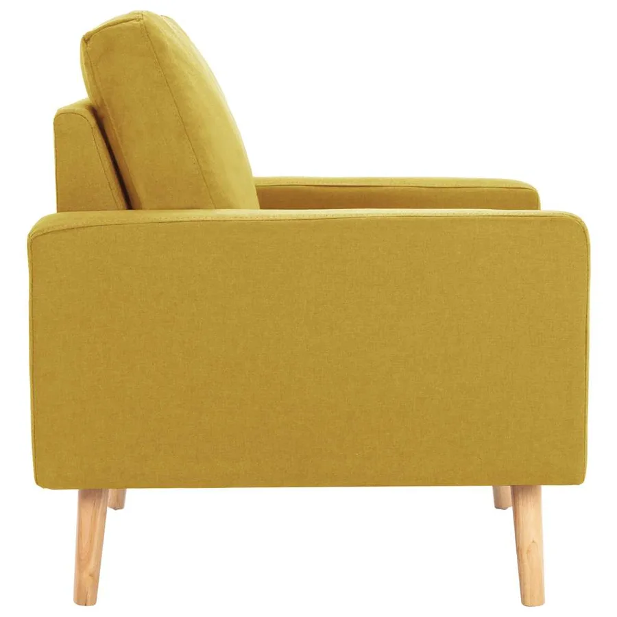 Fauteuil jaune tissu - 4