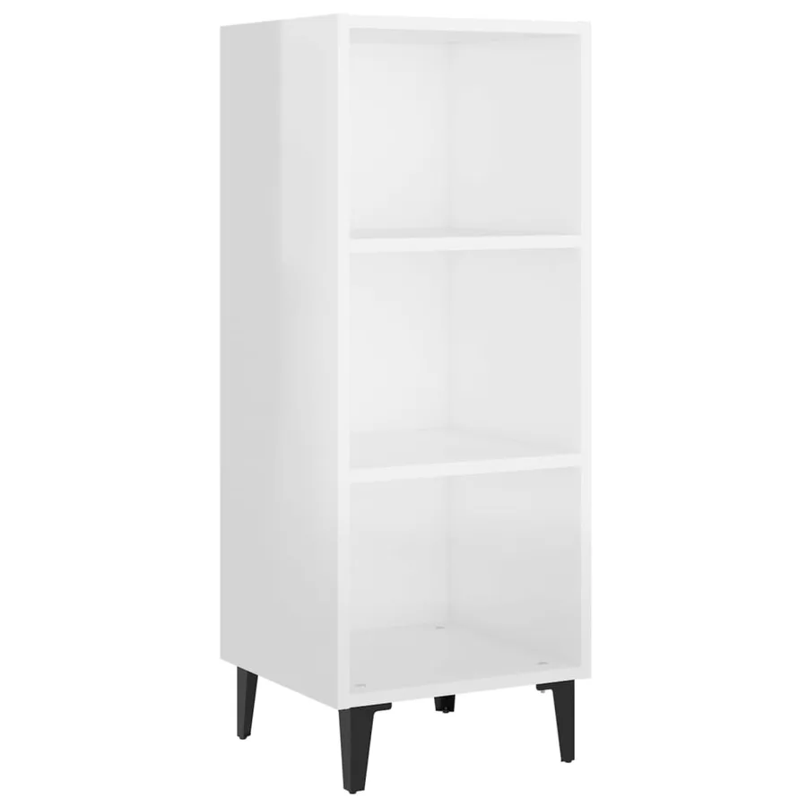 Buffet Blanc brillant 34,5x32,5x90 cm Bois d'ingénierie - 2