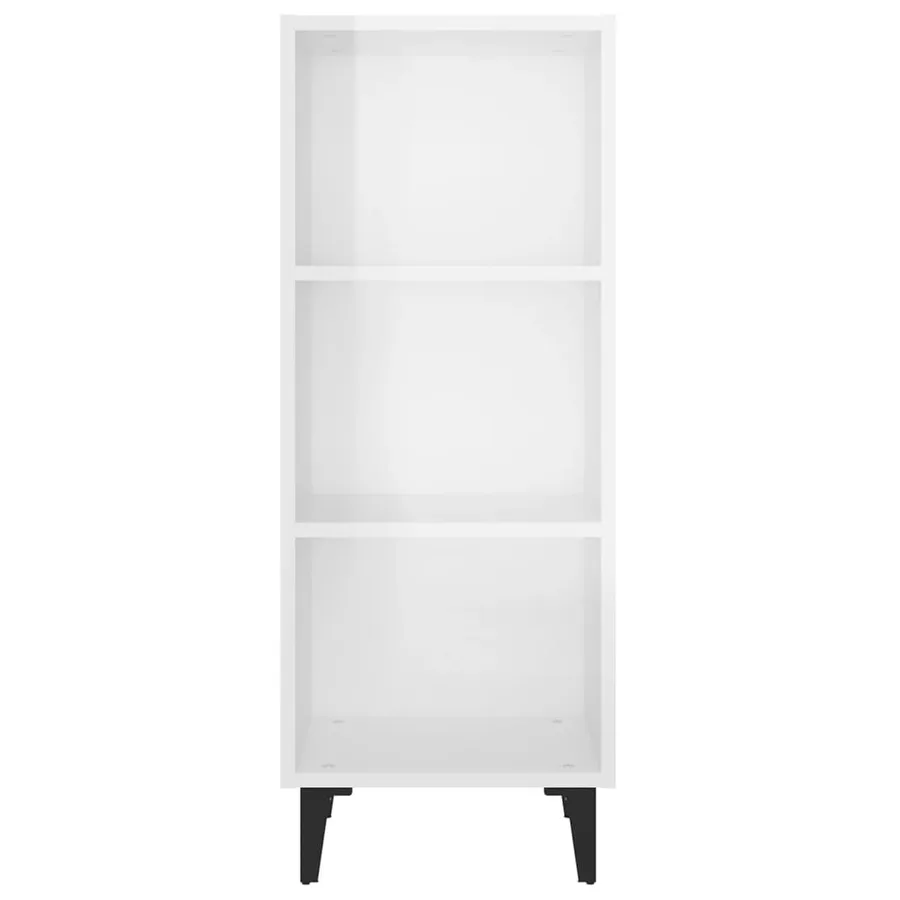 Buffet Blanc brillant 34,5x32,5x90 cm Bois d'ingénierie - 5