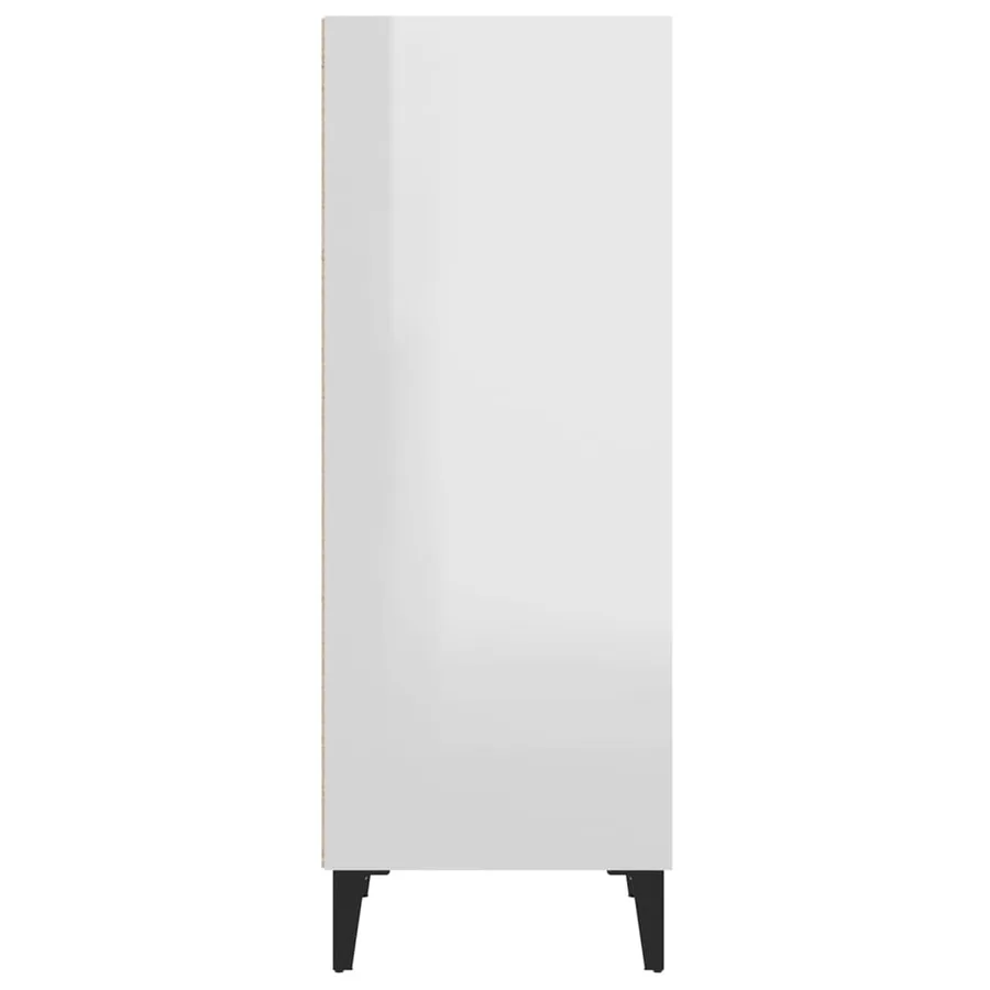 Buffet Blanc brillant 34,5x32,5x90 cm Bois d'ingénierie - 6