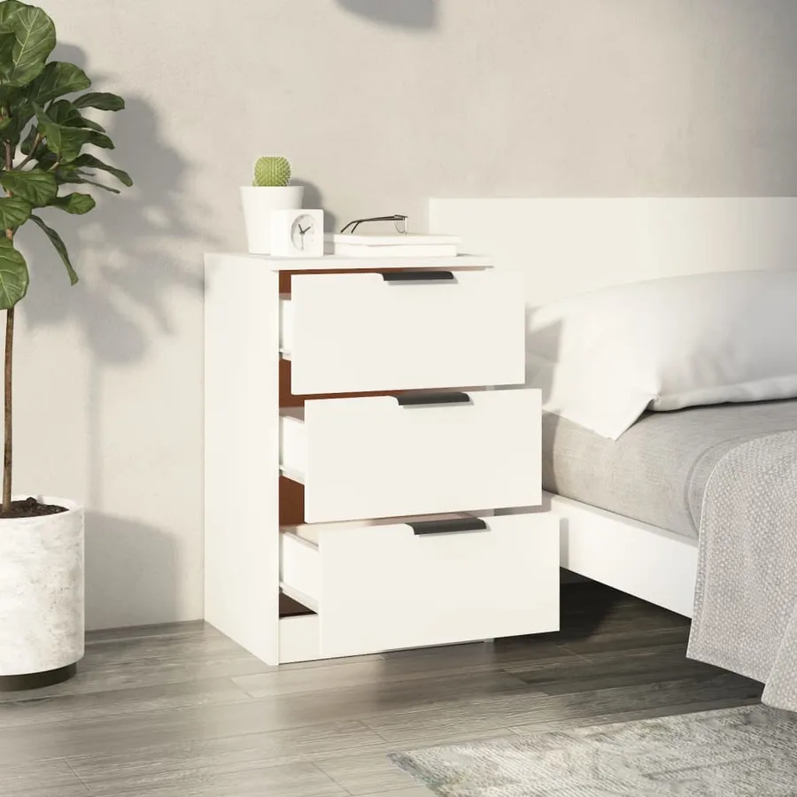 Table de chevet Blanc 40x36x65 cm - 3