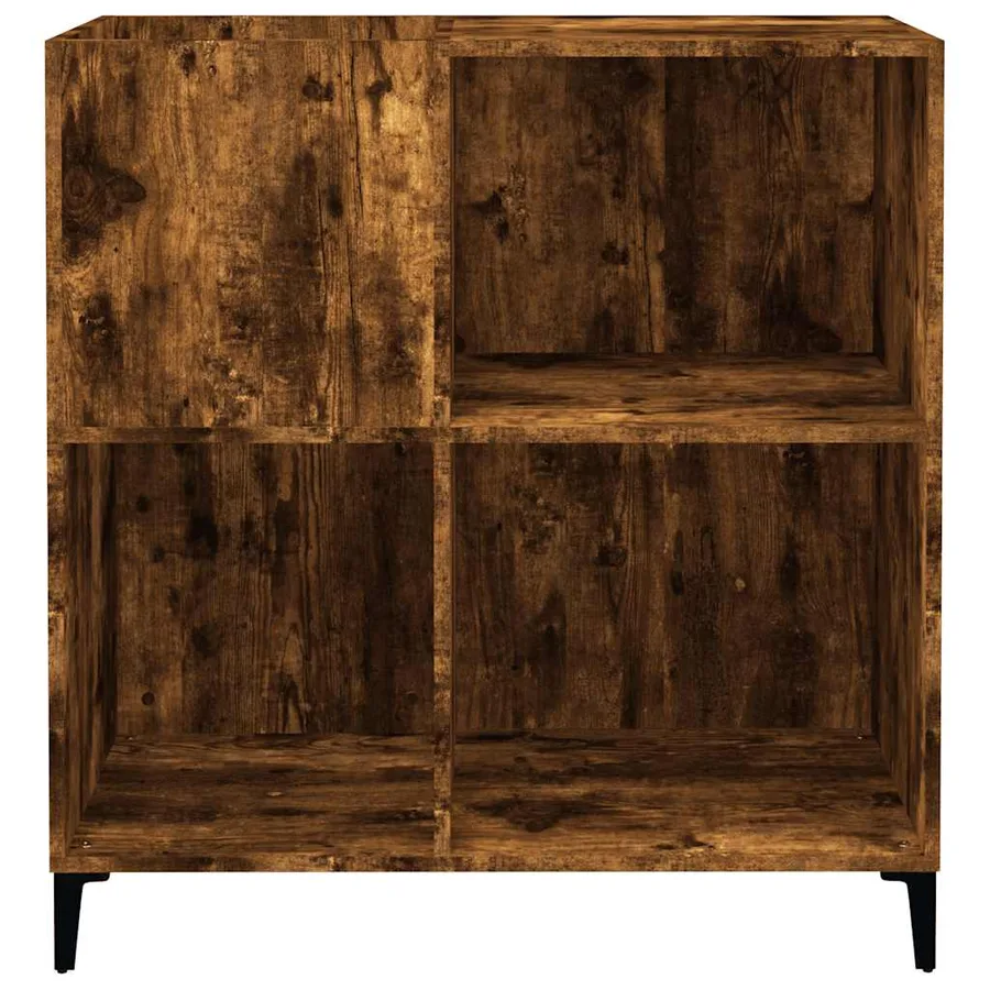 Armoire à disques chêne fumé 84,5x38x89 cm bois d'ingénierie - 5