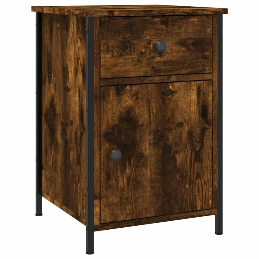 Tables de chevet 2 pcs chêne fumé 40x42x60 cm bois d'ingénierie - 5