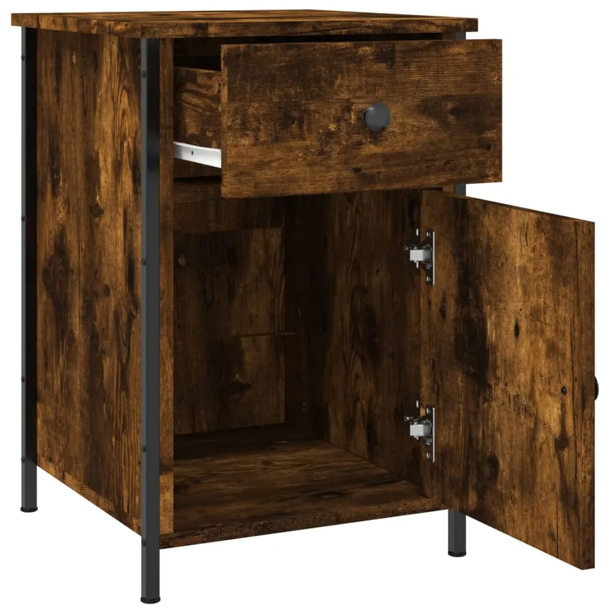 Tables de chevet 2 pcs chêne fumé 40x42x60 cm bois d'ingénierie - 7