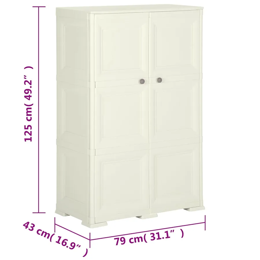 Armoire plastique 79x43x125 cm design bois glace à la vanille - 8