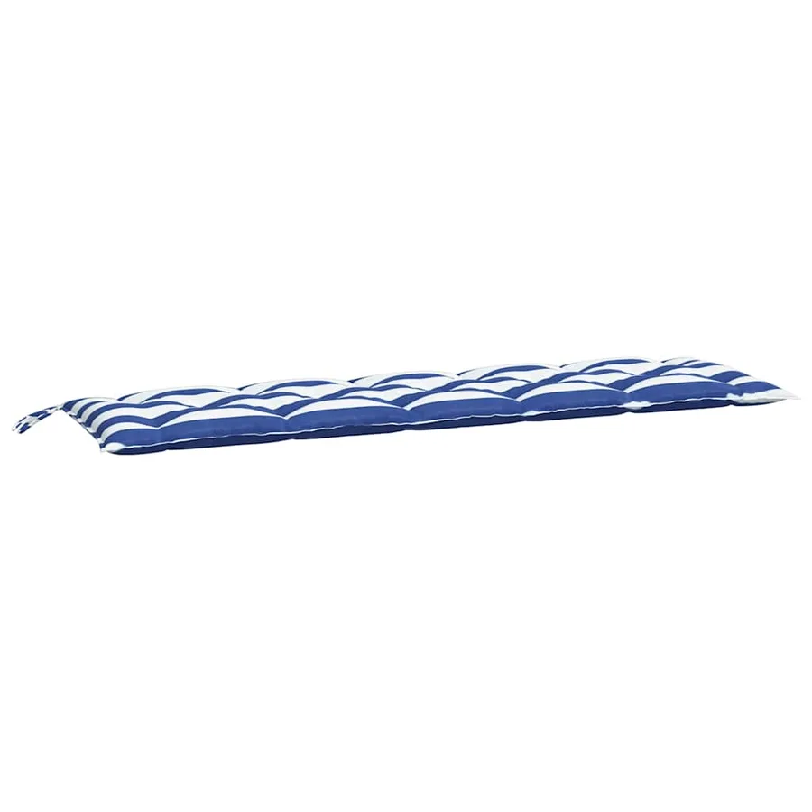 Coussins de banc de jardin lot de 2 rayures bleues/blanches - 5
