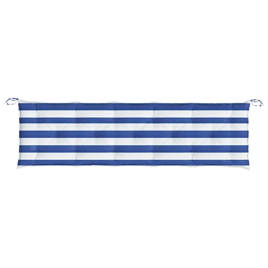 Coussins de banc de jardin lot de 2 rayures bleues/blanches - 6
