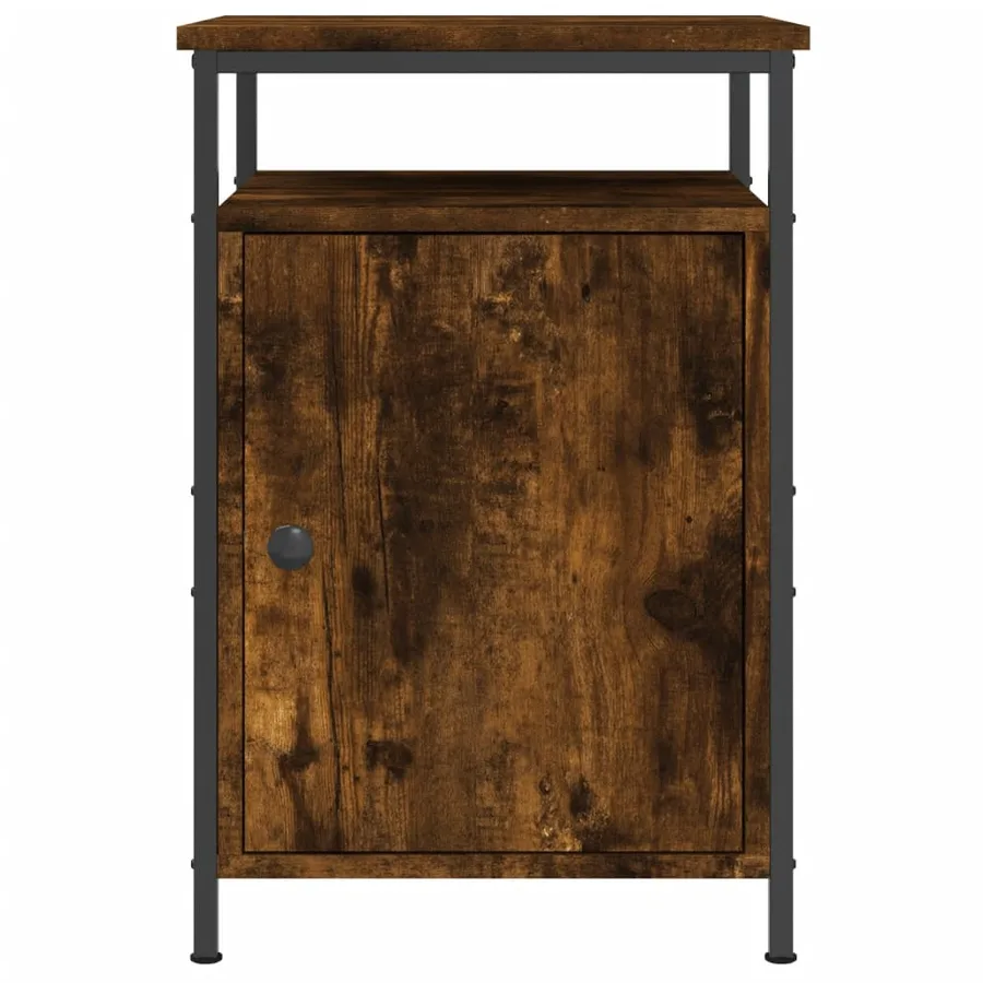 Table de chevet chêne fumé 40x42x60 cm bois d'ingénierie - 6