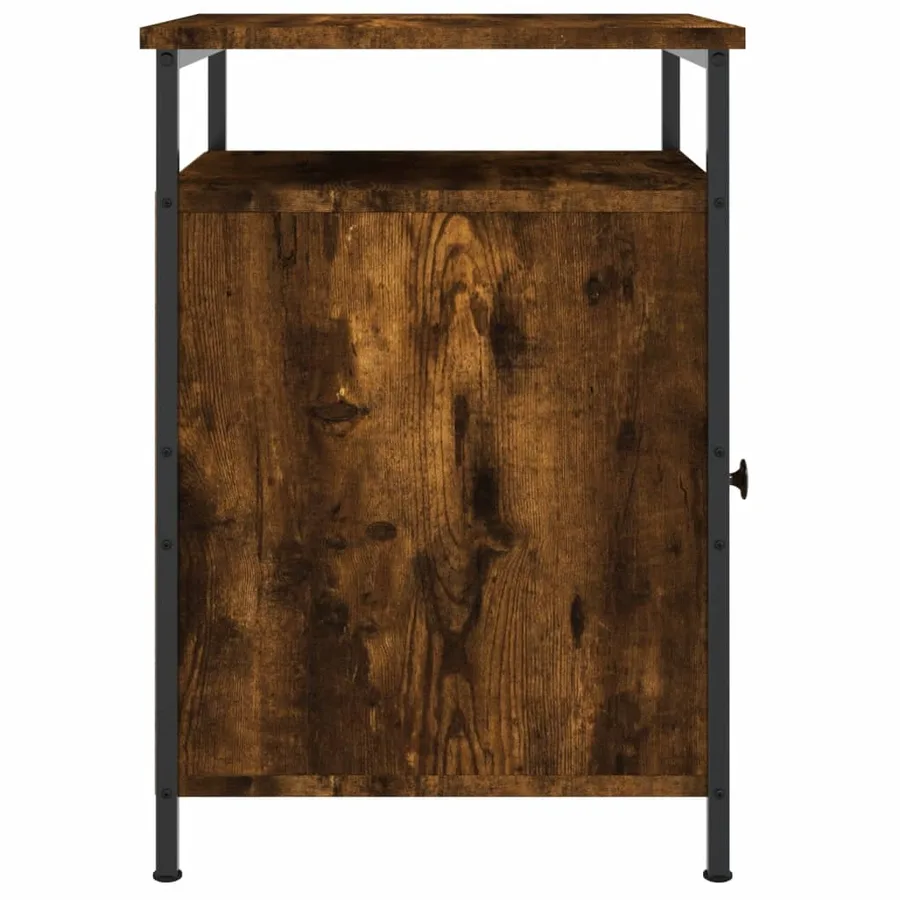 Table de chevet chêne fumé 40x42x60 cm bois d'ingénierie - 7
