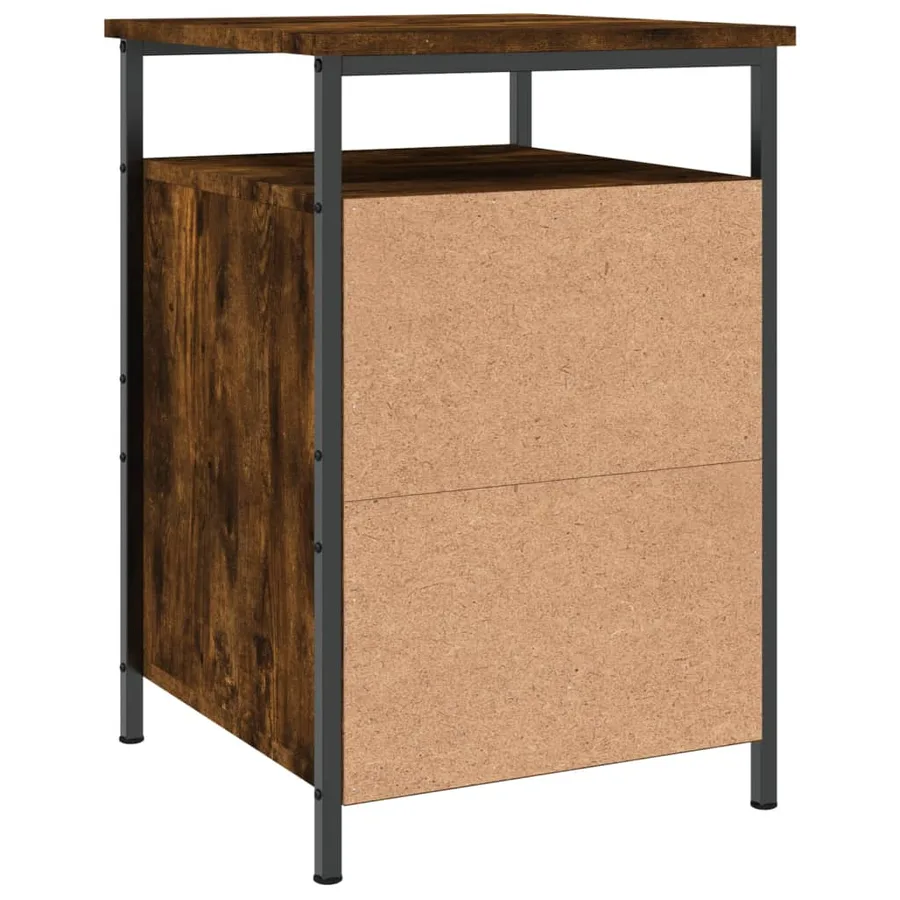 Table de chevet chêne fumé 40x42x60 cm bois d'ingénierie - 8