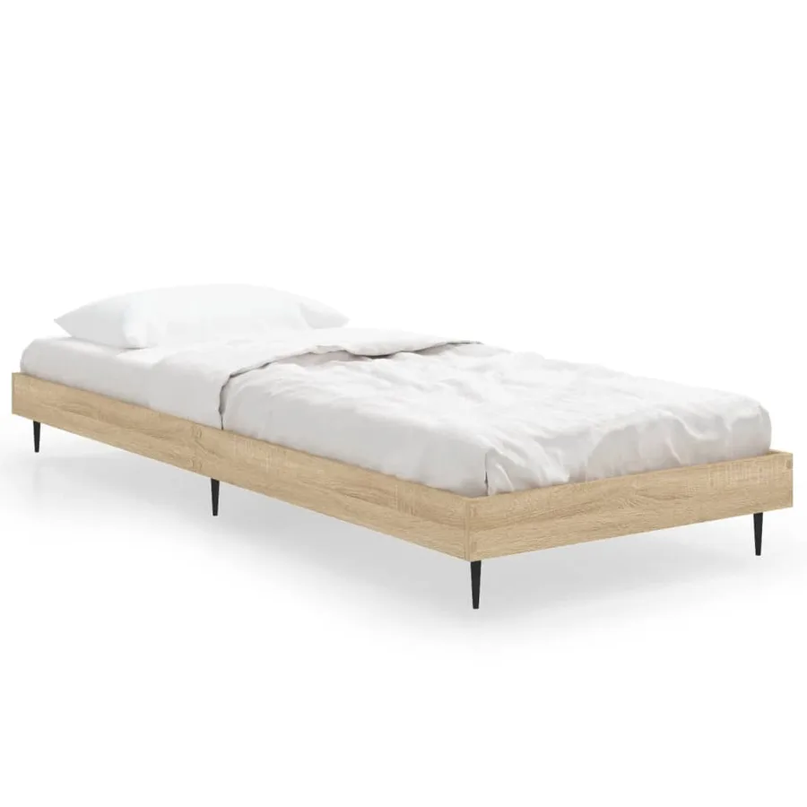 Cadre de lit sans matelas chêne sonoma 75x190 cm - 2