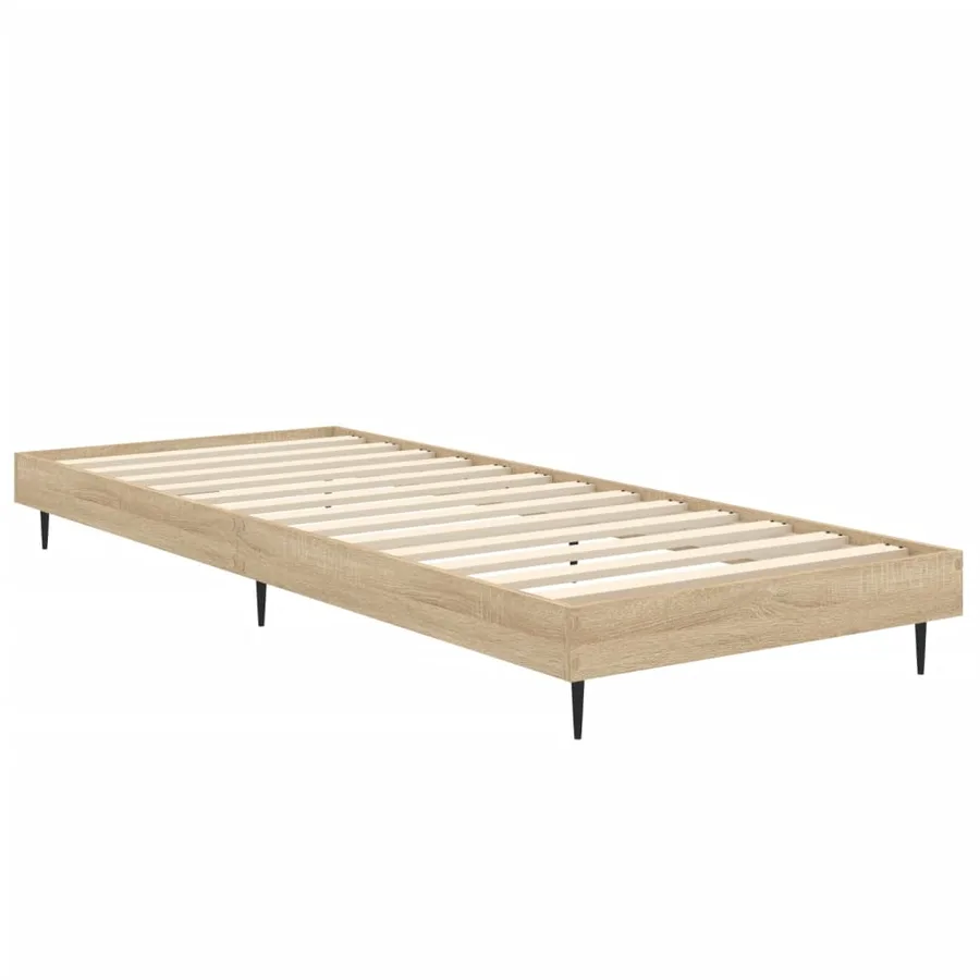 Cadre de lit sans matelas chêne sonoma 75x190 cm - 5