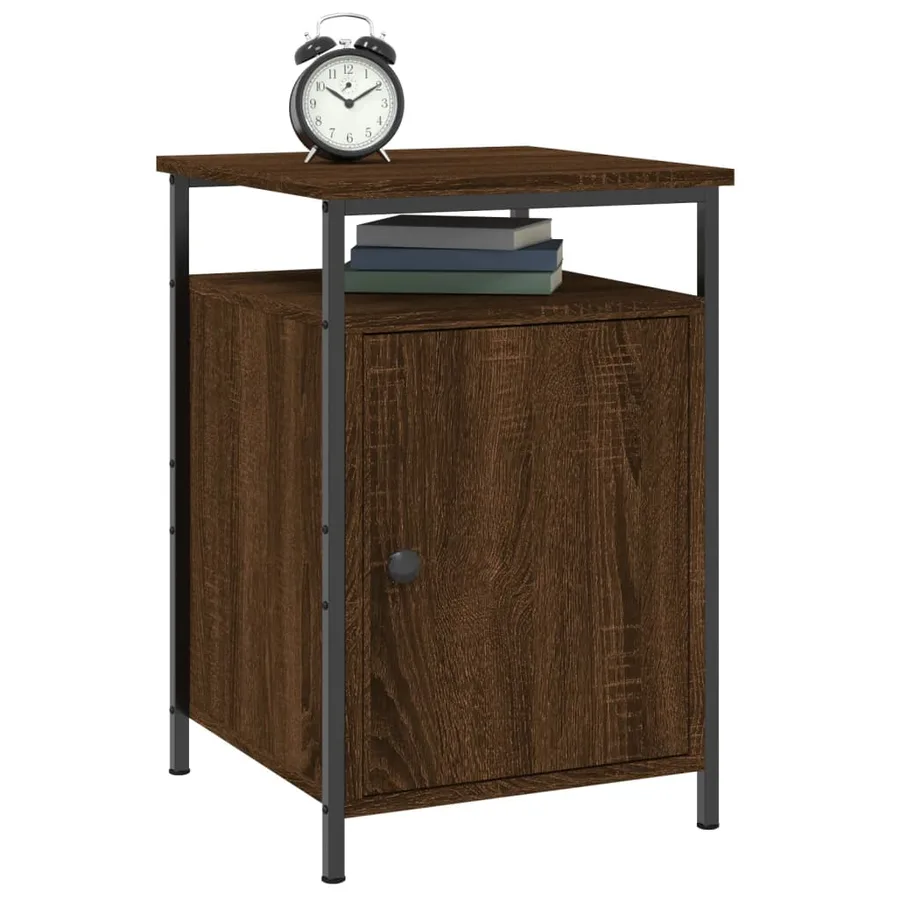 Table de chevet chêne marron 40x42x60 cm bois d'ingénierie - 3