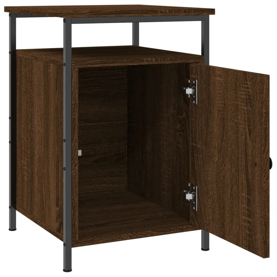 Table de chevet chêne marron 40x42x60 cm bois d'ingénierie - 5