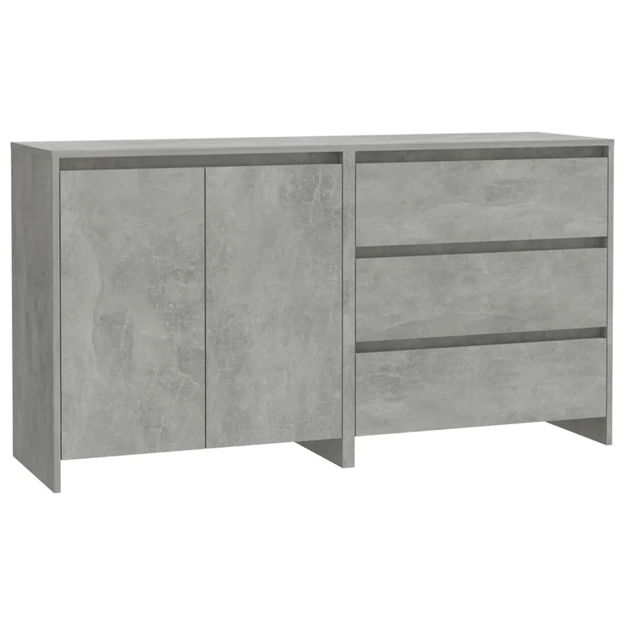 Buffets 2 pcs Gris béton Bois d'ingénierie - 2