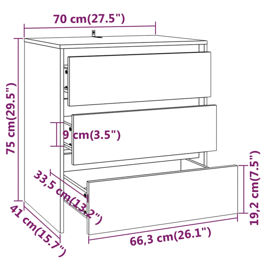 Buffets 2 pcs Gris béton Bois d'ingénierie - 7