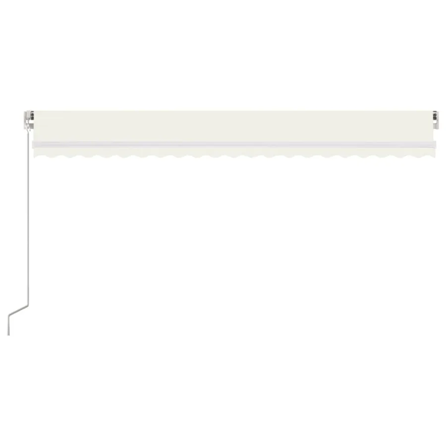 Auvent manuel rétractable avec LED 500x350 cm Crème - 3