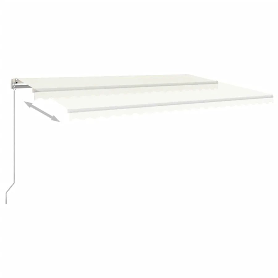 Auvent manuel rétractable avec LED 500x350 cm Crème - 6