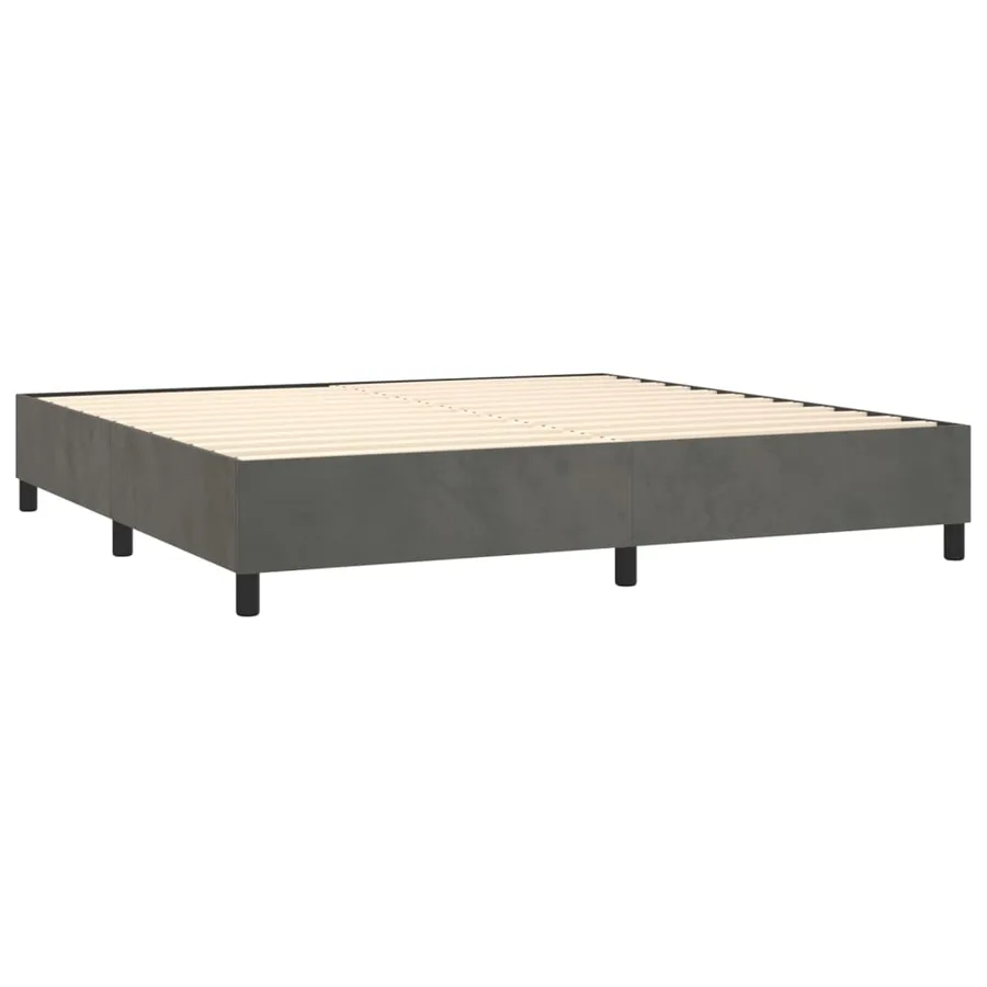 Sommier à lattes de lit matelas et LED Gris foncé 200x200 cm - 5