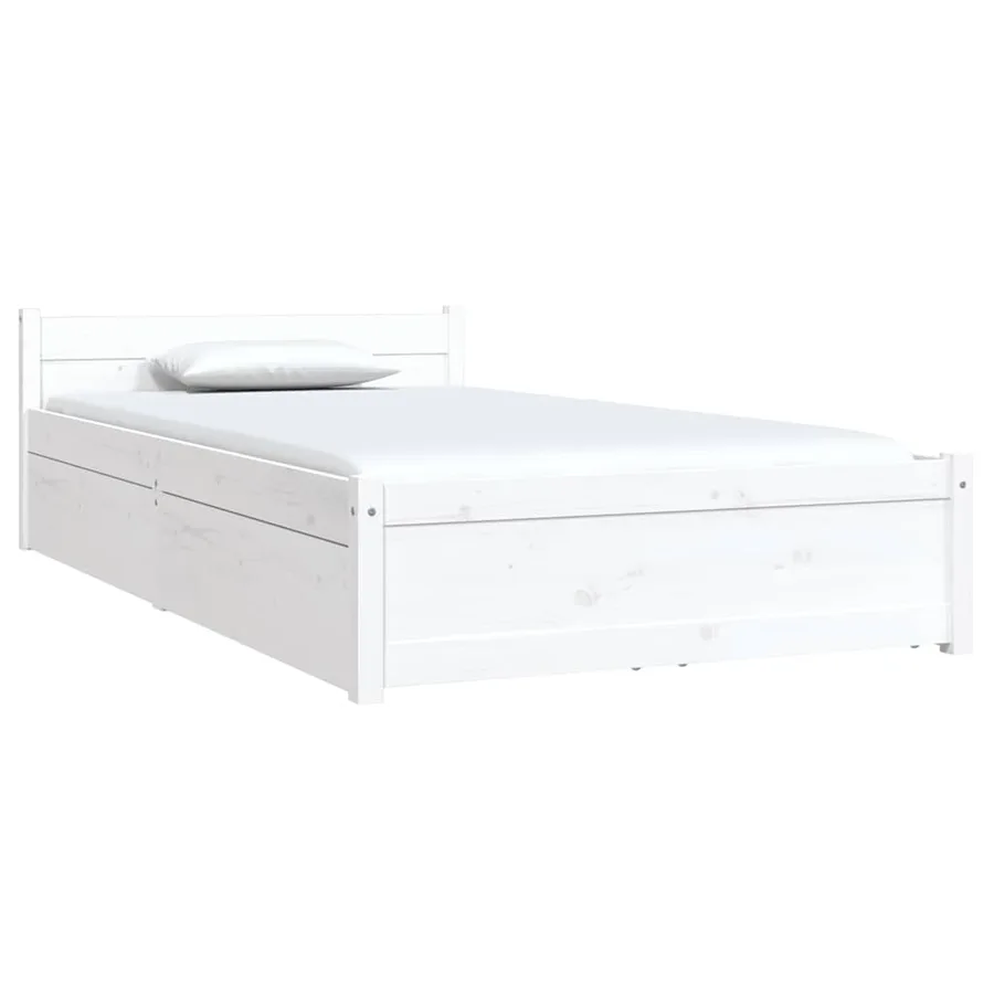 Cadre de lit sans matelas avec tiroirs blanc - 3