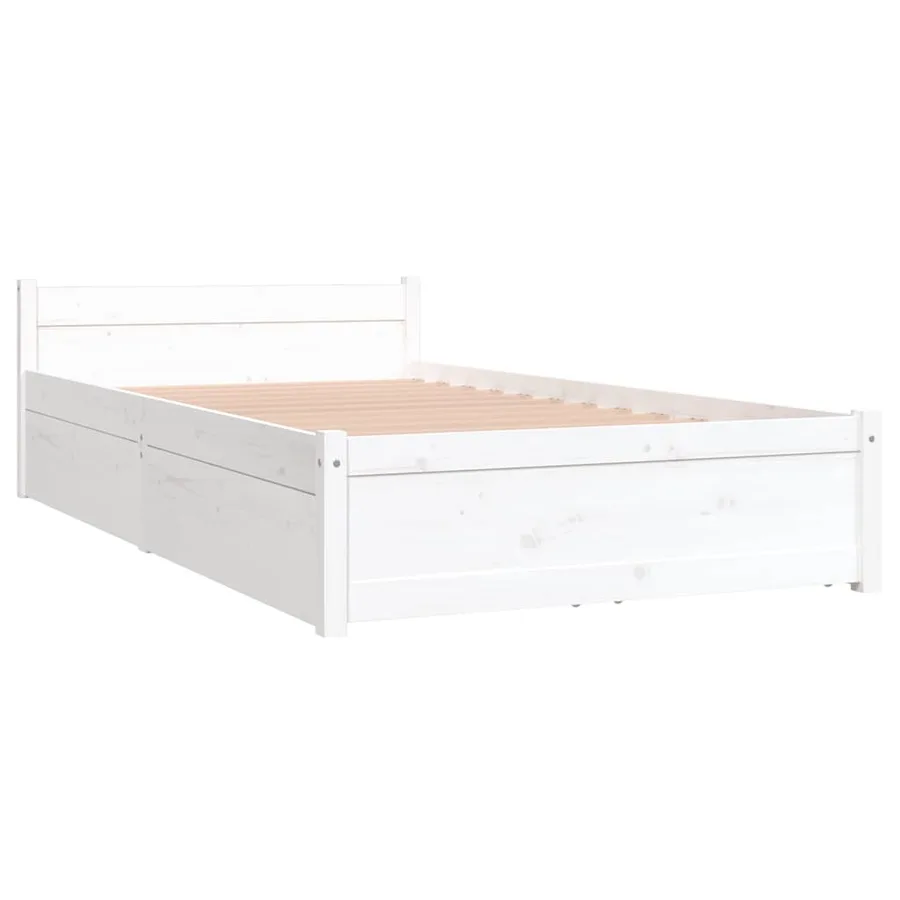 Cadre de lit sans matelas avec tiroirs blanc - 4