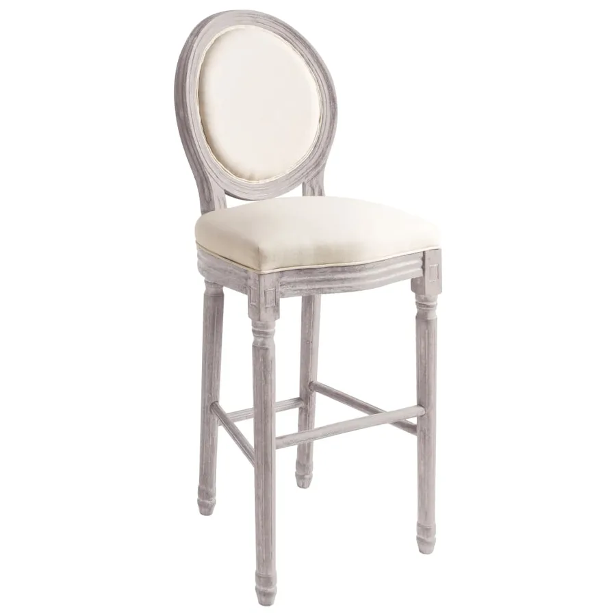 Tabourets de bar lot de 2 blanc lin - 2