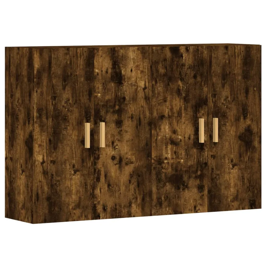 Armoires murales 2 pcs chêne fumé bois d'ingénierie - 2