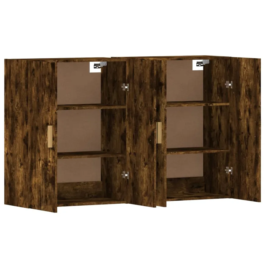 Armoires murales 2 pcs chêne fumé bois d'ingénierie - 5
